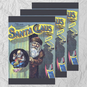 Weihnachten im Vintage-Stil, der Weihnachtsmann un Geschenkpapier Set