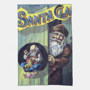 Weihnachten im Vintage-Stil, der Weihnachtsmann un Handtuch