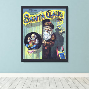 Weihnachten im Vintage-Stil, der Weihnachtsmann un Leinwanddruck