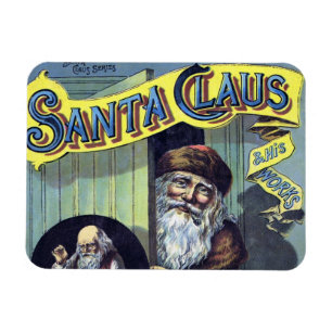 Weihnachten im Vintage-Stil, der Weihnachtsmann un Magnet