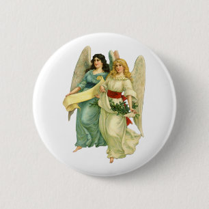 Weihnachten im Vintage-Stil, Engel im viktorianisc Button