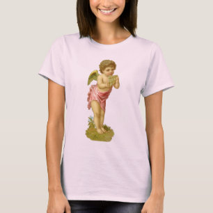 Weihnachten im Vintage-Stil, Engel-Musiker mit Pan T-Shirt