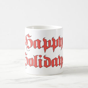 Weihnachten im Vintage-Stil, Frohe Feiertage Text  Kaffeetasse