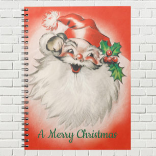 Weihnachten im Vintage-Stil, fröhlicher Retro-Sant Notizblock