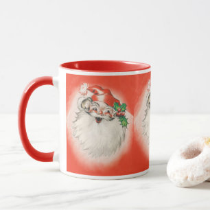 Weihnachten im Vintage-Stil, fröhlicher Retro-Sant Tasse