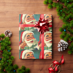 Weihnachten im Vintage-Stil, fröhlicher Retro-Weih Geschenkpapier