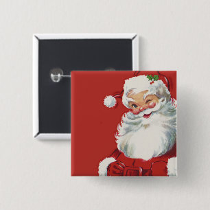 Weihnachten im Vintage-Stil, fröhlicher Santa Clau Button
