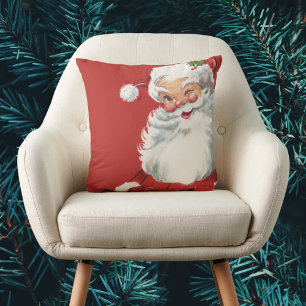 Weihnachten im Vintage-Stil, fröhlicher Santa Clau Kissen