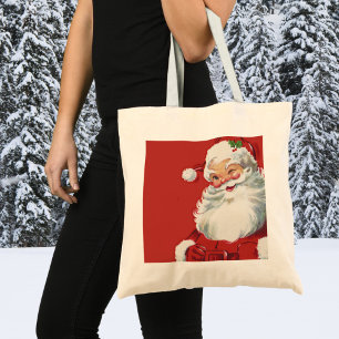 Weihnachten im Vintage-Stil, fröhlicher Santa Clau Tragetasche