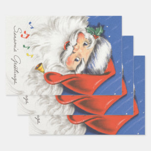 Weihnachten im Vintage-Stil, fröhlicher Weihnachts Geschenkpapier Set