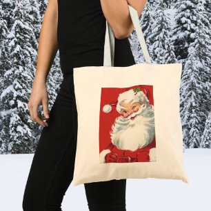 Weihnachten im Vintage-Stil, fröhlicher zwinkernd Tragetasche