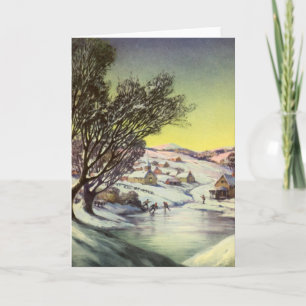 Weihnachten im Vintage-Stil, Gefrorener See mit Ei