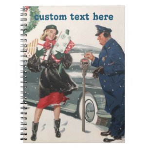 Weihnachten im Vintage-Stil, Geschenke einkaufen P Notizblock