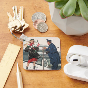 Weihnachten im Vintage-Stil, Geschenke einkaufen P Schlüsselanhänger