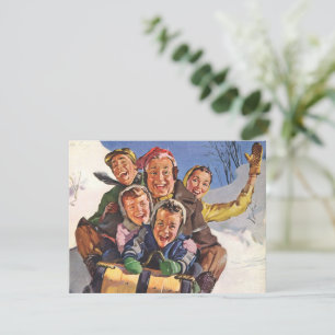 Weihnachten im Vintage-Stil, glückliche Familie be