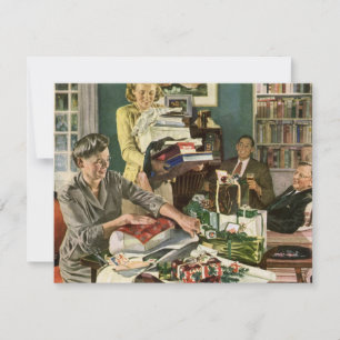 Weihnachten im Vintage-Stil, glückliche Familie be