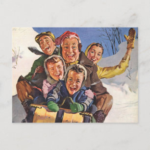 Weihnachten im Vintage-Stil, glückliche Familie be