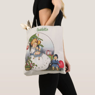 Weihnachten im Vintage-Stil, glückliches Mädchen s