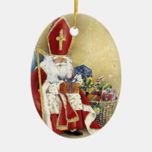 Weihnachten im Vintage-Stil, Heiliger Nikolaus, We Keramikornament