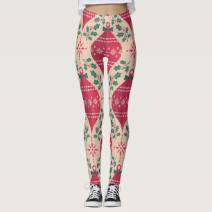 Weihnachten im Vintage-Stil nahtloses Muster Leggings