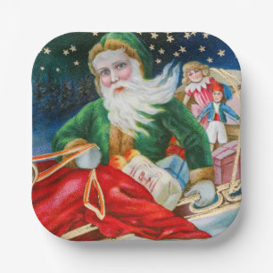 Weihnachten im Vintage-Stil Pappteller