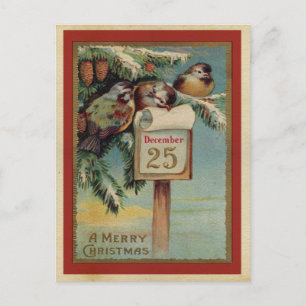 Weihnachten im Vintage-Stil Postkarte