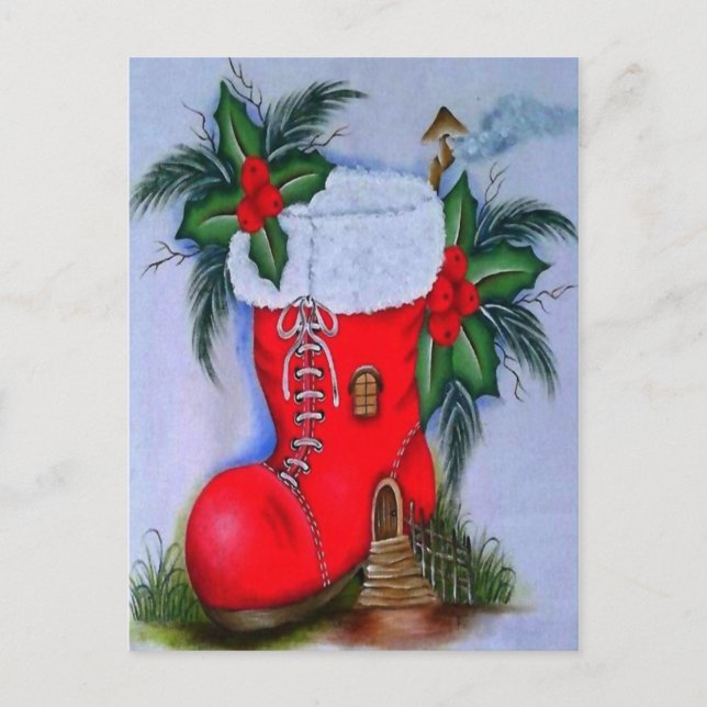 Weihnachten im Vintage-Stil Postkarte (Vorderseite)