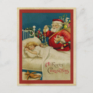 Weihnachten im Vintage-Stil Postkarte
