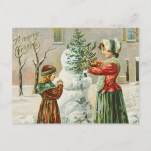 Weihnachten im Vintage-Stil Postkarte