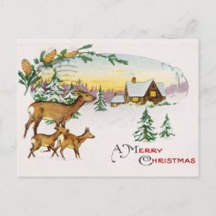 Weihnachten im Vintage-Stil Postkarte