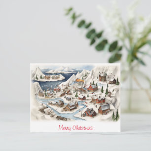 Weihnachten im Vintage-Stil Postkarte