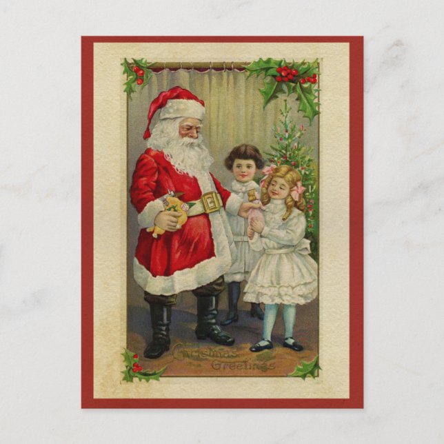 Weihnachten im Vintage-Stil Postkarte (Vorderseite)