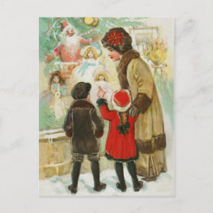 Weihnachten im Vintage-Stil Postkarte