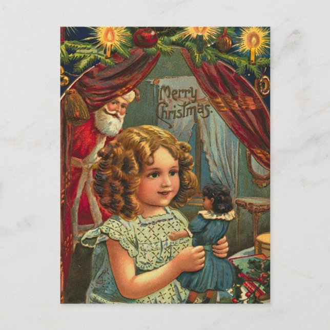 Weihnachten im Vintage-Stil Postkarte (Vorderseite)