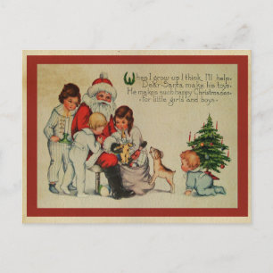 Weihnachten im Vintage-Stil Postkarte