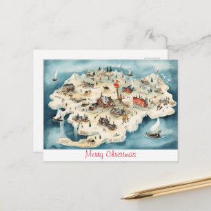 Weihnachten im Vintage-Stil Postkarte