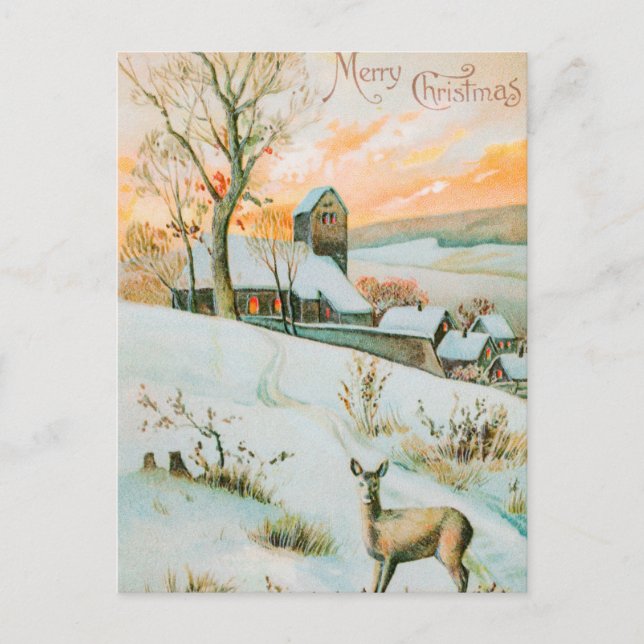 Weihnachten im Vintage-Stil Postkarte (Vorderseite)