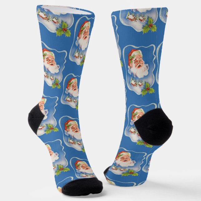 Weihnachten im Vintage-Stil, Retro-fröhlicher Weih Socken (Gewinkelt)