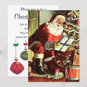 Weihnachten im Vintage-Stil, Retro-Weihnachtsmann  Einladung