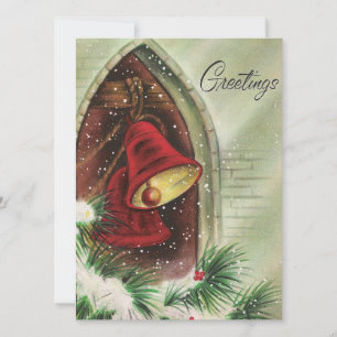 Weihnachten im Vintage-Stil Rote Glocken Grüße