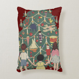 Weihnachten im Vintage-Stil rund um einen geschmüc Dekokissen