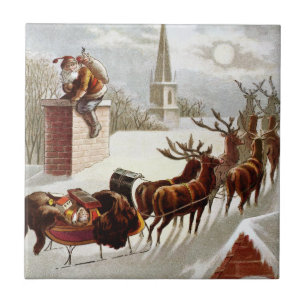 Weihnachten im Vintage-Stil, Sankt Nikolaus auf de Fliese
