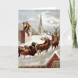Weihnachten im Vintage-Stil, Sankt Nikolaus auf de Karte
