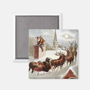 Weihnachten im Vintage-Stil, Sankt Nikolaus auf de Magnet