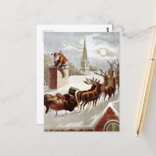 Weihnachten im Vintage-Stil, Sankt Nikolaus auf de Postkarte