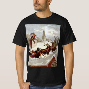 Weihnachten im Vintage-Stil, Sankt Nikolaus auf de T-Shirt