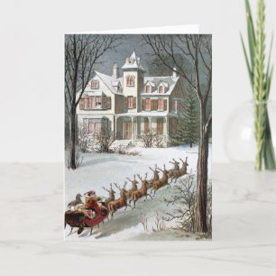 Weihnachten im Vintage-Stil, Sankt Nikolaus mit Re Karte