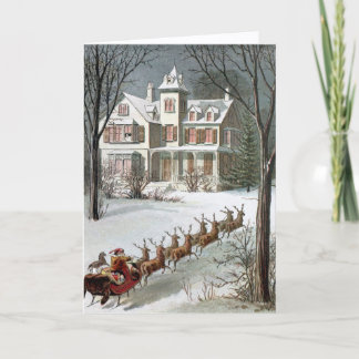 Weihnachten im Vintage-Stil, Sankt Nikolaus mit Re Karte