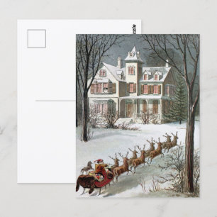 Weihnachten im Vintage-Stil, Sankt Nikolaus mit Re Postkarte