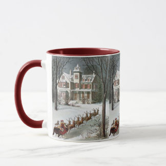 Weihnachten im Vintage-Stil, Sankt Nikolaus mit Re Tasse